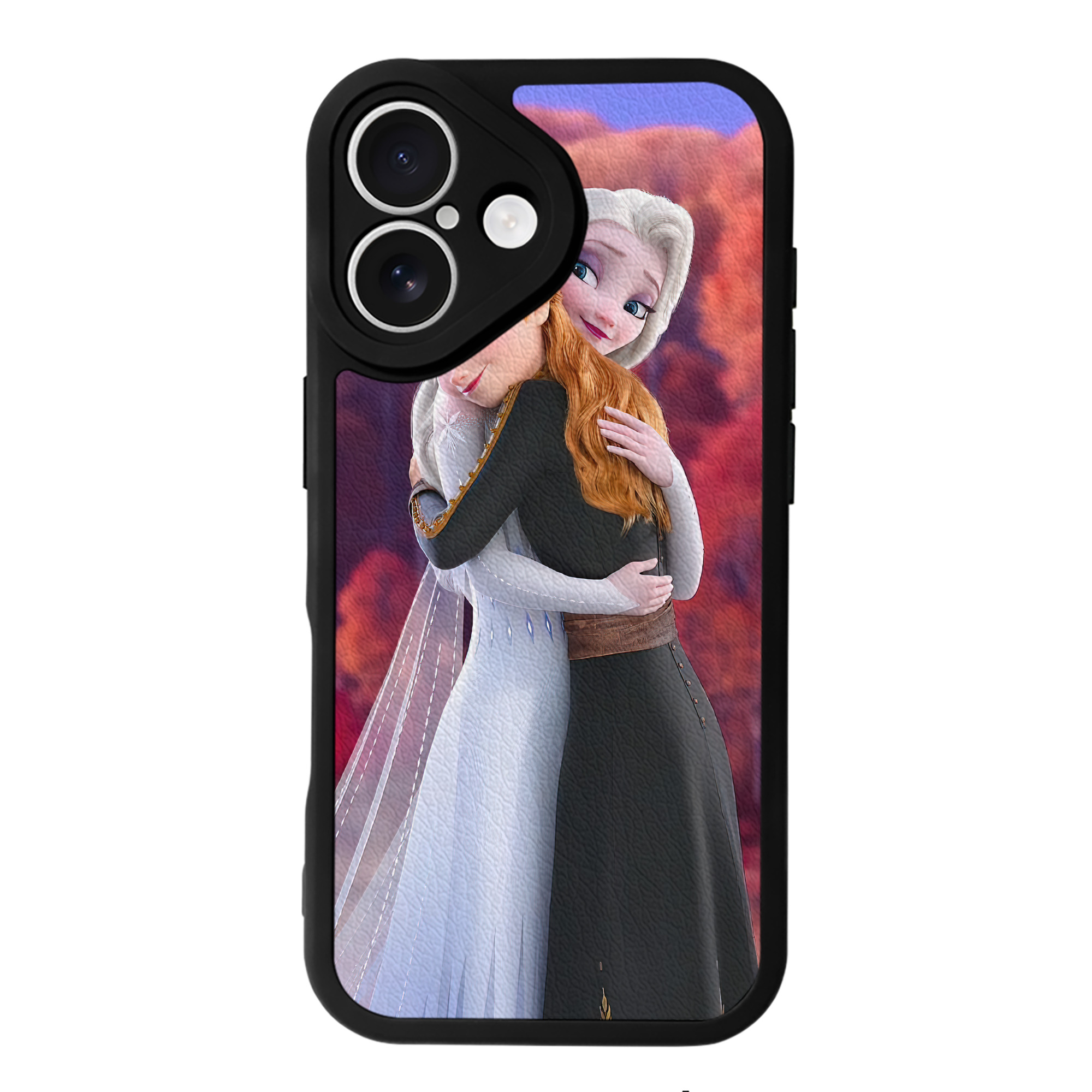 （画像用） アナと雪の女王 アンナ エルサ Frozen Anna Elsa 【iPhone 16シリーズ対応】シリコンスマホケース（レザー調） 材質：シリコン